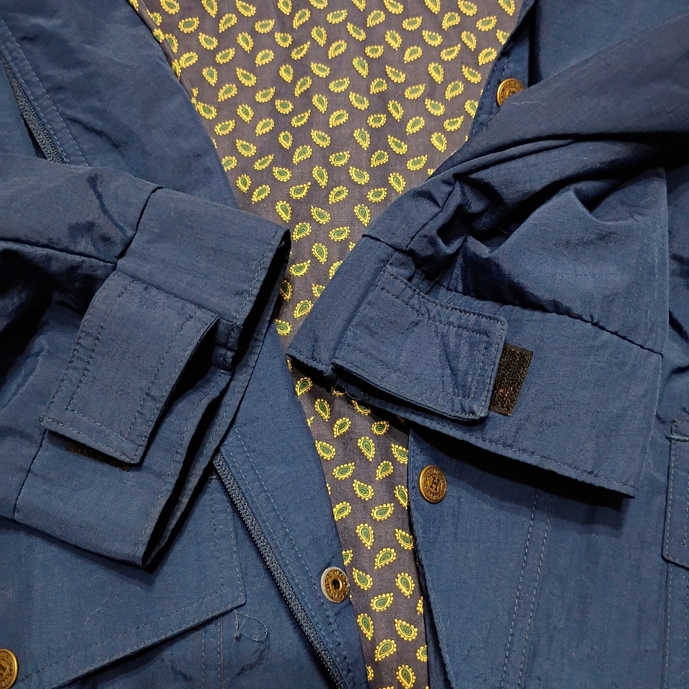 Vintage BellSouth Hartwell ViaSport Men's L Navy Windbreaker Hooded - Picture 6 of 7